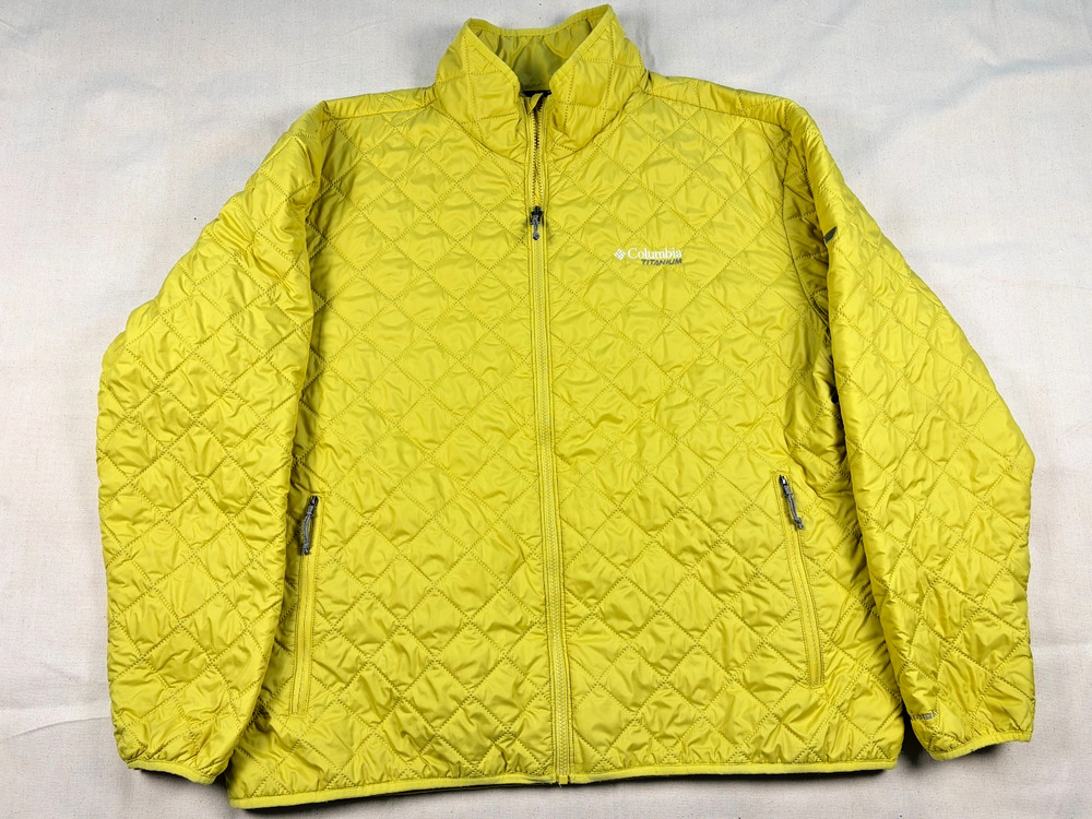 Columbia Titanium Omni-Heat Interchange Jacket Mens XXL Quilted Yellow
